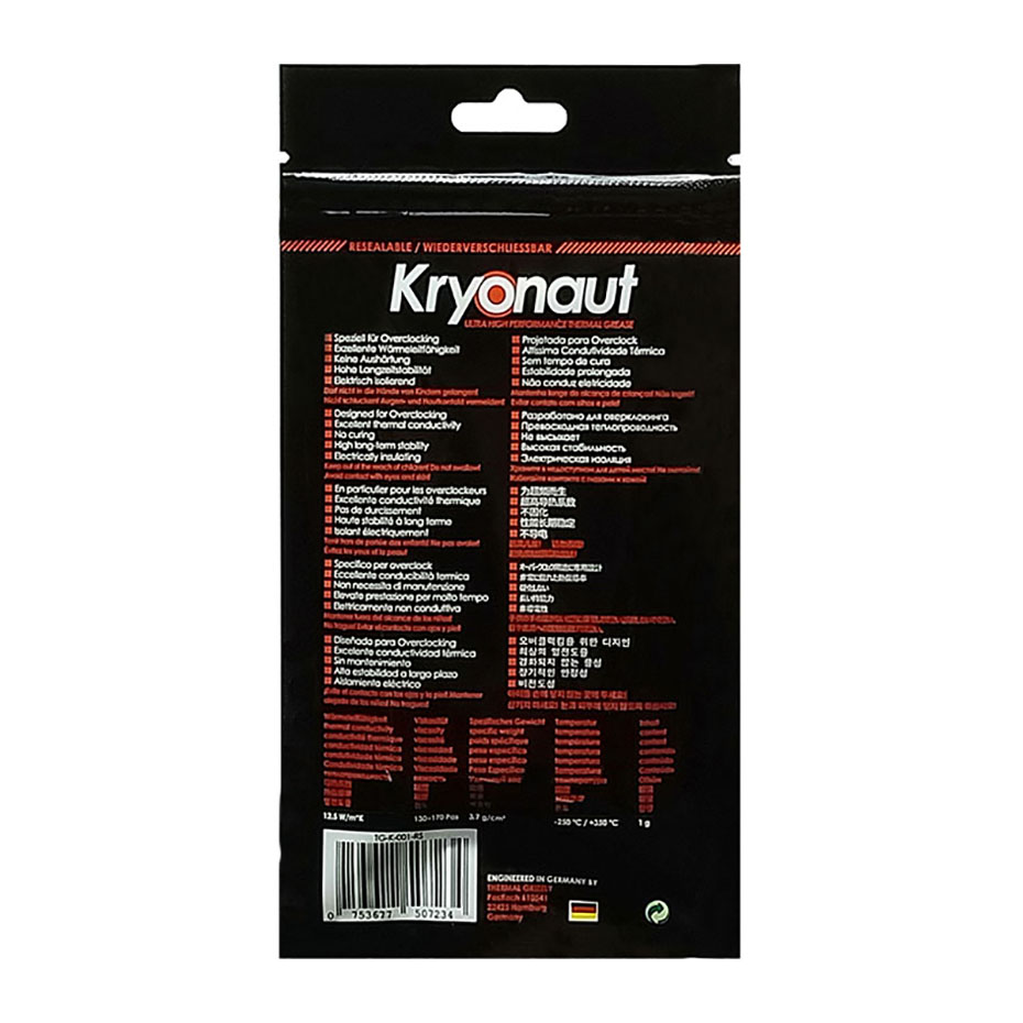 Pasta térmica Grizzly Kryonaut - Thermal Paste reseña y precio